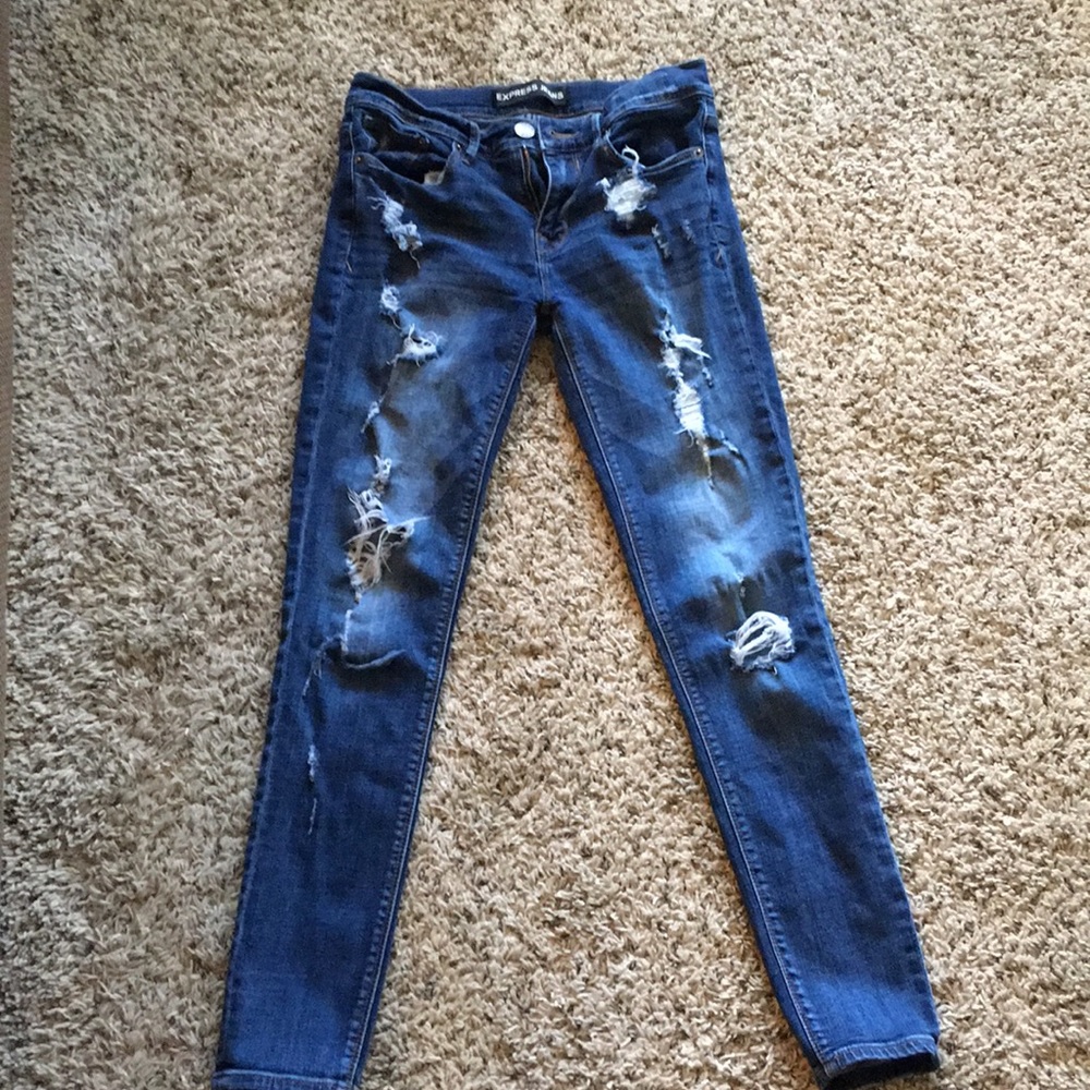 Express Skinny Legging Jeans with Holes